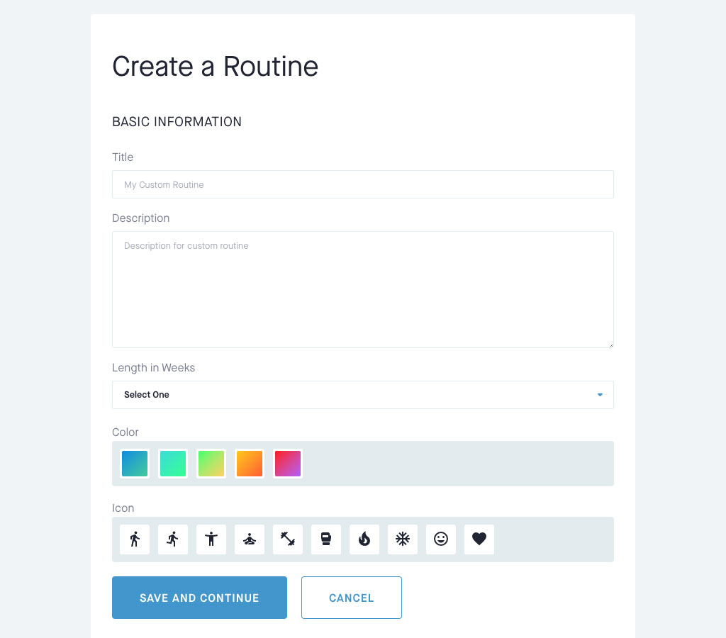 Routine Info Screen Shot